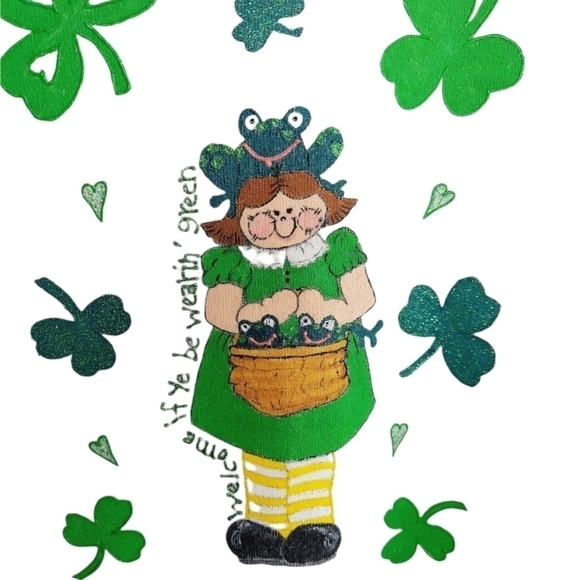 Vintage Fruit of the Loom X-Large St. Patrick's Day Sweatshirt Grannycore 90s - Picture 2 of 10